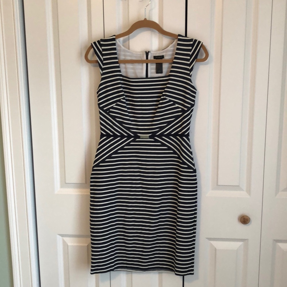Ann Taylor. Blue and white striped dress. Size 2.